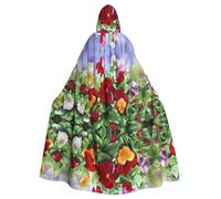 POEZJZW Pansy Perfection Pattern Poncho Halloween Hooded Cape Women'S Men'S Halloween Dress Up Party Cosplay Costumes
