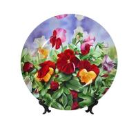 POEZJZW Pansy Perfection Printing Decorative Plate, 6in for Living Room Decor, Entryway Art, Gift for Home
