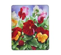 POEZJZW Pansy Perfection Textured Mouse Pad, Rubberized Locking Edge Anti-Slip Mouse Pad For Office Gaming Computer Laptop 7 X 8.6 In