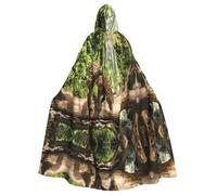 POEZJZW Panther On Tree Trunk Waterfall Pattern Adult Hooded Cloak Cloak Women Men Halloween Costume Masquerade Cosplay Costume Christmas Party Robe