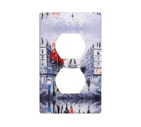 Poezjzw Paris City Tree Eiffel Tower Art Pattern Light Switch Cover Outlet Cover Duplex Outlet Decorative Wall Plate Decorative Wall Plate Size 4.5x2.76 Inch