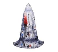 POEZJZW Paris City Tree Eiffel Tower Art Pattern Men Women Cloak With Hood Adult Cape With Hood Renaissance Halloween Witch Costume Wizard Cloak M