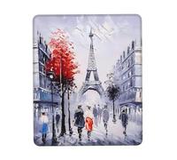 POEZJZW Paris City Tree Eiffel Tower Art Textured Mouse Pad, Rubberized Locking Edge Anti-Slip Mouse Pad For Office Gaming Computer Laptop 7.9 X 9.5 In