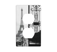 Poezjzw Paris Eiffel Tower Pattern Light Switch Cover Outlet Cover Duplex Outlet Decorative Wall Plate Decorative Wall Plate Size 4.5x2.76 Inch