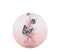 Poezjzw Paris Tower And Butterfly Pattern Car Air Fresheners 4 Pcs Round Shape Hanging Aromatherapy Tablets Scented Fresheners For Bedroom Closet Shoe