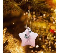 Poezjzw Paris Tower And Butterfly Pattern Ceramic Star-Shaped Christmas Tree Ornaments, Family New Year Home Souvenirs For Gatherings