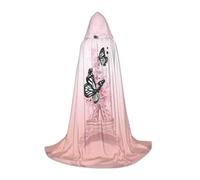 POEZJZW Paris Tower And Butterfly Pattern Men Women Cloak With Hood Adult Cape With Hood Renaissance Halloween Witch Costume Wizard Cloak S