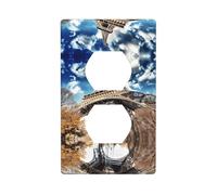 Poezjzw Paris Tower Pattern Light Switch Cover Outlet Cover Duplex Outlet Decorative Wall Plate Decorative Wall Plate Size 4.5x2.76 Inch