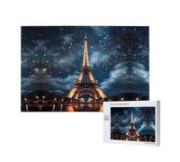 Poezjzw Paris Tower Puzzles For Adult 1000 Pieces Wooden Jigsaw For Family Friend Home Decor Wall Art 29.5 X 19.7 In