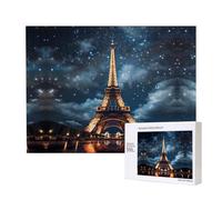 Poezjzw Paris Tower Puzzles For Adult 500 Pieces Wooden Jigsaw For Family Friend Home Decor Wall Art 20.4 X 15 In