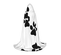 POEZJZW Pet Paw Prints Pattern Men Women Cloak With Hood Adult Cape With Hood Renaissance Halloween Witch Costume Wizard Cloak S