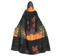 POEZJZW Phayah Christma Hoodie Halloween Witch Witchcraft Robe | Cat Out Of The Shadows Pattern Hooded Poncho For Cosplay Halloween Costume Party Masquerade