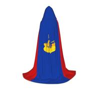 POEZJZW Phayah Christma Hoodie Halloween Witch Witchcraft Robe | Flag Of Kostroma Pattern Hooded Poncho For Cosplay Halloween Costume Party Masquerade