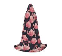 POEZJZW Phayah Christma Hoodie Halloween Witch Witchcraft Robe | Flock Of Flamingos Pattern Hooded Poncho For Cosplay Halloween Costume Party Masquerade