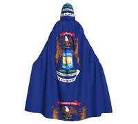 POEZJZW Phayah Christma Hoodie Halloween Witch Witchcraft Robe | Michigan State Flag Pattern Hooded Poncho For Cosplay Halloween Costume Party Masquerade