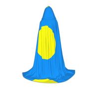 POEZJZW Phayah Christma Hoodie Halloween Witch Witchcraft Robe | Palauan Flag Pattern Hooded Poncho For Cosplay Halloween Costume Party Masquerade