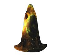 POEZJZW Phayah Christma Hoodie Halloween Witch Witchcraft Robe | Space Planet Pattern Hooded Poncho For Cosplay Halloween Costume Party Masquerade