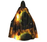 POEZJZW Phayah Christma Hoodie Halloween Witch Witchcraft Robe | Space Planet Pattern Hooded Poncho For Cosplay Halloween Costume Party Masquerade