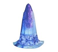 POEZJZW Phayah Christma Hoodie Halloween Witch Witchcraft Robe | Tree After Rain Pattern Hooded Poncho For Cosplay Halloween Costume Party Masquerade