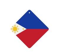 Poezjzw Philippine Flag Pattern Car Air Fresheners 6 Pcs Square Hanging Aromatherapy Tablets Scented Fresheners For Bedroom Bathroom