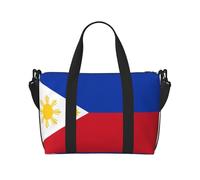 Poezjzw Philippine Flag Travel Duffel Bag Tote Carry On Luggage Bag Water Resistant Weekender Overnight Bags For Foldable, Black, One Size, Black, One Size