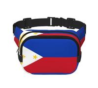Poezjzw Philippine Flag Travel Waist Bag Suitable For Running, Cycling And Outdoor Adventures, Store Mobile Phones And Credit Cards, Black, One Size, Black, One Size