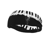 Poezjzw Piano Pattern Sports Headband Suitable For Running Yoga Elasticated Moisture Wicking Hairband