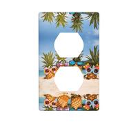 Poezjzw Pineapple Fruit Sunglasses Sand Beach Pattern Light Switch Cover Outlet Cover Duplex Outlet Decorative Wall Plate Decorative Wall Plate Size 4.5x2.76 Inch