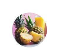 Poezjzw Pineapple Juice Pattern Car Air Fresheners 6 Pcs Round Shape Hanging Aromatherapy Tablets Scented Fresheners For Bedroom Bathroom