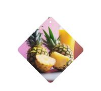 Poezjzw Pineapple Juice Pattern Car Air Fresheners 6 Pcs Square Hanging Aromatherapy Tablets Scented Fresheners For Bedroom Bathroom
