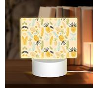 POEZJZW Pineapple Pattern Pattern Led Lamp Base Night Light Acrylic USB 3 Mode for Room Cafe Bar Birthday Party