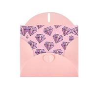 POEZJZW Pink Diamond Pattern Patterned Pearl Paper Blank Greeting Card Suitable For Birthday Wedding Party Invitation With Pink Envelope