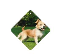 Poezjzw Playing Puppy Pattern Car Air Fresheners 6 Pcs Square Hanging Aromatherapy Tablets Scented Fresheners For Bedroom Bathroom