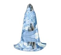 POEZJZW Polar Bear Pattern Men Women Cloak With Hood Adult Cape With Hood Renaissance Halloween Witch Costume Wizard Cloak S