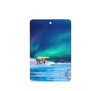 Poezjzw Polar Bears Northern Lights Pattern Car Air Fresheners 4 Pcs Rectangle Hanging Aromatherapy Tablets Scented Fresheners For Bedroom Closet Shoe