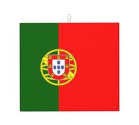 Poezjzw Portuguese Flag Printed Dish Drying Mats Counter Absorbent Reversible Kitchen Countertop Protector Dishes 18"X16"