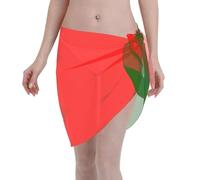 Poezjzw Portuguese Flag Women Swimsuit Cover Up Short Chiffon Beach Sarong Bikini Wrap Skirt Bathing Suit Scarf Pareo Swimwear