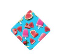 Poezjzw Powder Blue Popsicle Ice Cream Pattern Car Air Fresheners 6 Pcs Square Hanging Aromatherapy Tablets Scented Fresheners For Bedroom Bathroom