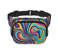 Poezjzw Psychedelic Colors Travel Waist Bag Suitable For Running, Cycling And Outdoor Adventures, Store Mobile Phones And Credit Cards, Black, One Size, Black, One Size