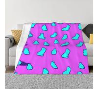 POEZJZW Puppy Footprints Pattern Flannel Blanket 60"X50" Bed Blankets for Sofa Bed Couch, Movie Night, Camping, and Travel