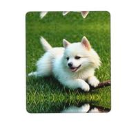 POEZJZW Puppy in The Grass Pattern Mouse Pad Non-Slip Rubber Stitched Edges Waterproof Gaming Mouse Mat for Desk Gaming Work Wireless Mice 7.9 X 9.5 in