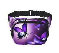 Poezjzw Purple Butterfly Travel Waist Bag Suitable For Running, Cycling And Outdoor Adventures, Store Mobile Phones And Credit Cards, Black, One Size