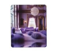 POEZJZW Purple Castle Pattern Mouse Pad Non-Slip Rubber Stitched Edges Waterproof Gaming Mouse Mat for Desk Gaming Work Wireless Mice 7.9 X 9.5 in
