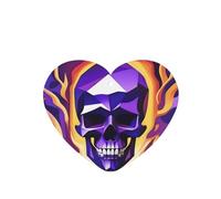 Poezjzw Purple Flaming Skull Pattern Car Air Fresheners 6 Pcs Heart Shape Hanging Aromatherapy Tablets Scented Fresheners For Bedroom Bathroom