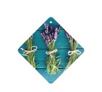 Poezjzw Purple Flowers Bouquets Pattern Car Air Fresheners 6 Pcs Square Hanging Aromatherapy Tablets Scented Fresheners For Bedroom Closet Shoe