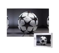 Poezjzw Puzzles For Adults 1000 Pieces Suitable For Family Leisure And Improving Hands-On Ability Black And White Football Pattern