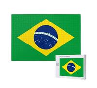 Poezjzw Puzzles For Adults 1000 Pieces Suitable For Family Leisure And Improving Hands-On Ability Brazilian Flag Pattern
