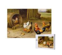 Poezjzw Puzzles For Adults 1000 Pieces Suitable For Family Leisure And Improving Hands-On Ability Chicken And Rooster Print Pattern