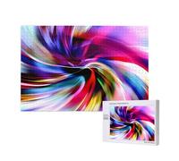 Poezjzw Puzzles For Adults 1000 Pieces Suitable For Family Leisure And Improving Hands-On Ability Colorful Tie Dye Pattern