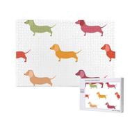 Poezjzw Puzzles For Adults 1000 Pieces Suitable For Family Leisure And Improving Hands-On Ability Cute Dachshound Dogs Pattern